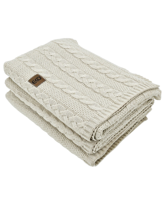 VENEZIA LATTE Knitted Cotton Blanket 150x200cm
