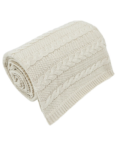 VENEZIA LATTE Knitted Cotton Blanket 150x200cm VENEZIA LATTE Knitted Cotton Blanket 150x200cm