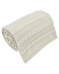 VENEZIA LATTE Knitted Cotton Blanket 150x200cm