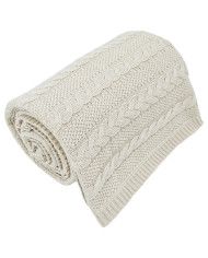 VENEZIA LATTE Knitted Cotton Blanket 150x200cm