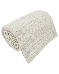VENEZIA LATTE Knitted Cotton Blanket 150x200cm