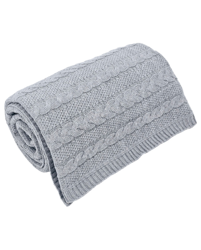 VENEZIA POPIEL Knitted Cotton Blanket 150x200cm