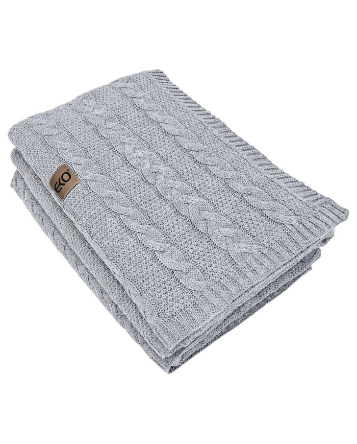 VENEZIA POPIEL Knitted Cotton Blanket 150x200cm
