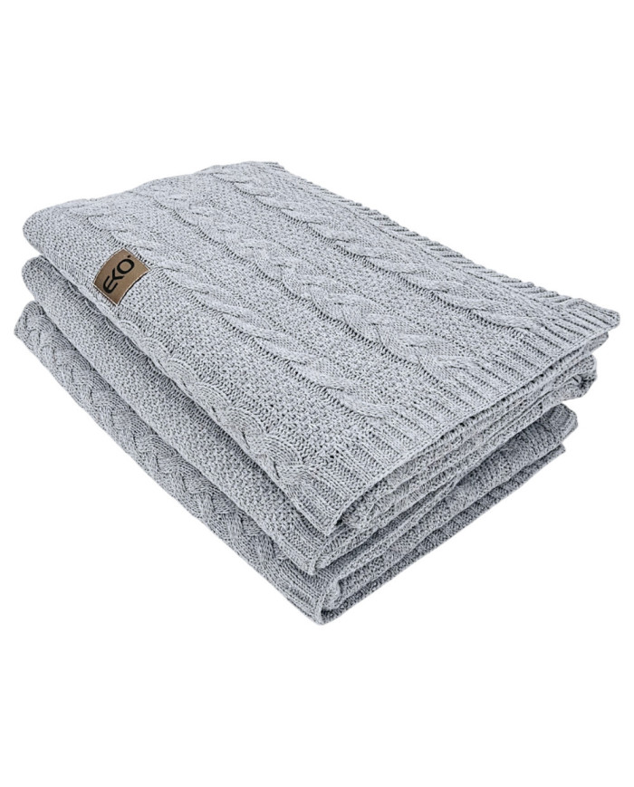 VENEZIA POPIEL Knitted Cotton Blanket 150x200cm