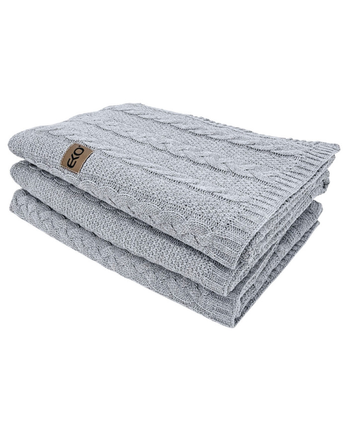 VENEZIA POPIEL Knitted Cotton Blanket 150x200cm