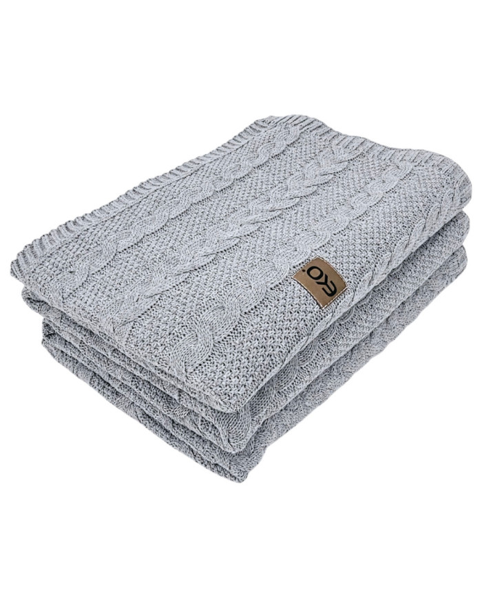 VENEZIA POPIEL Knitted Cotton Blanket 150x200cm