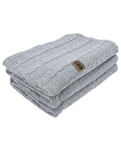 VENEZIA POPIEL Knitted Cotton Blanket 150x200cm