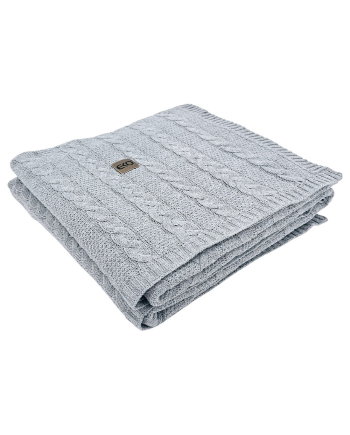 VENEZIA POPIEL Knitted Cotton Blanket 150x200cm