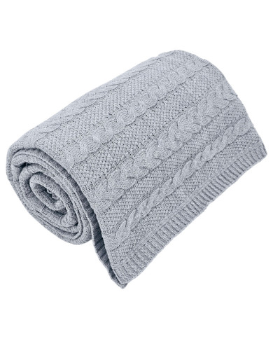 VENEZIA POPIEL Knitted Cotton Blanket 150x200cm