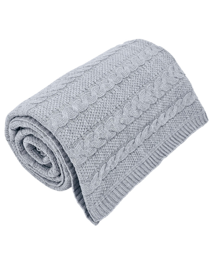 VENEZIA POPIEL Knitted Cotton Blanket 150x200cm