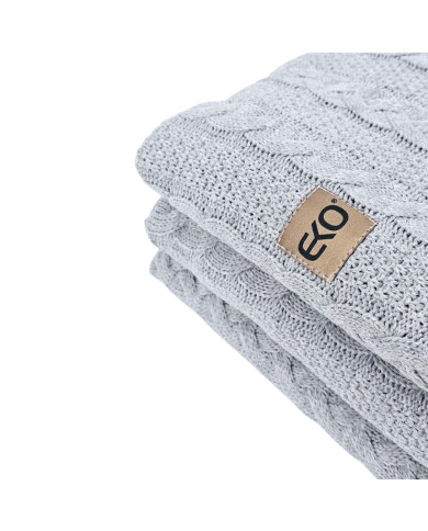 VENEZIA POPIEL Knitted Cotton Blanket 150x200cm