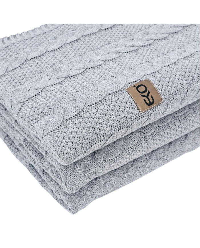 VENEZIA POPIEL Knitted Cotton Blanket 150x200cm