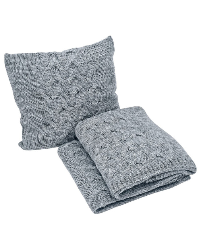 Tricoté  Housse de coussin en laine 45x45 cm - AREZZO POPIEL