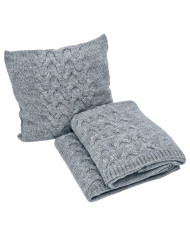 Tricoté  Housse de coussin en laine 45x45 cm - AREZZO POPIEL