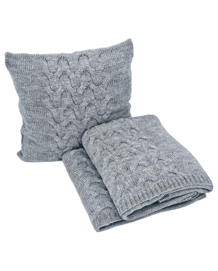 Tricoté  Housse de coussin en laine 45x45 cm - AREZZO POPIEL