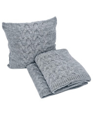 Tricoté  Housse de coussin en laine 45x45 cm - AREZZO POPIEL