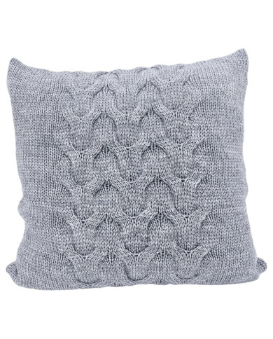 Tricoté  Housse de coussin en laine 45x45 cm - AREZZO POPIEL Tricoté  Housse de coussin en laine 45x45 cm - AREZZO POPIEL