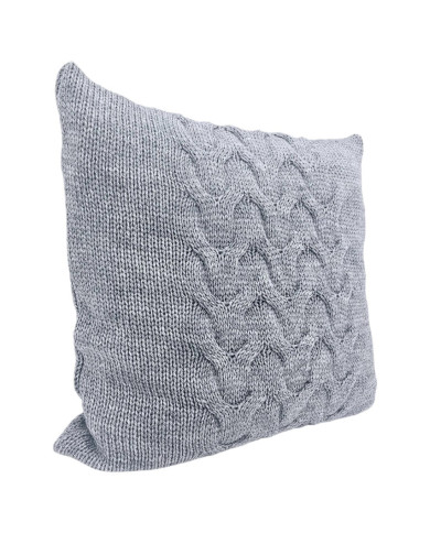 Tricoté  Housse de coussin en laine 45x45 cm - AREZZO POPIEL Tricoté  Housse de coussin en laine 45x45 cm - AREZZO POPIEL