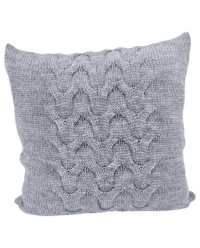 Tricoté  Housse de coussin en laine 45x45 cm - AREZZO POPIEL Tricoté  Housse de coussin en laine 45x45 cm - AREZZO POPIEL