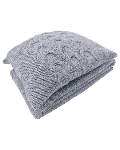 Tricoté  Housse de coussin en laine 45x45 cm - AREZZO POPIEL Tricoté  Housse de coussin en laine 45x45 cm - AREZZO POPIEL