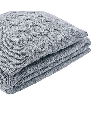 Pleteno Vunena deka 150x200 cm – AREZZO POPIEL Pleteno Vunena deka 150x200 cm – AREZZO POPIEL
