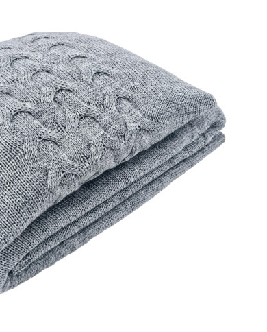 Pleteno Vunena deka 150x200 cm – AREZZO POPIEL Pleteno Vunena deka 150x200 cm – AREZZO POPIEL