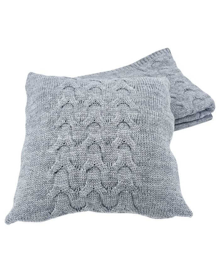Knitted Wool cushion cover 45x45 cm - AREZZO POPIEL