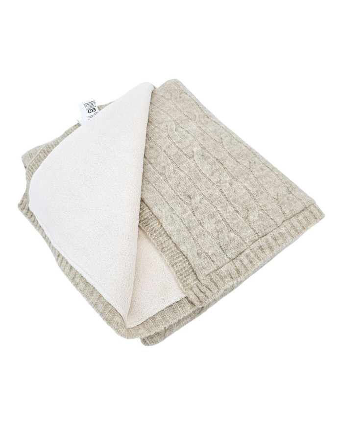 Strickdecke mit Fellfutter, 80 x 100 cm, BEIGE Strickdecke mit Fellfutter, 80 x 100 cm, BEIGE