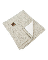 Pletená deka s kožušinovou podšívkou 80 x 100 cm, BEIGE Pletená deka s kožušinovou podšívkou 80 x 100 cm, BEIGE