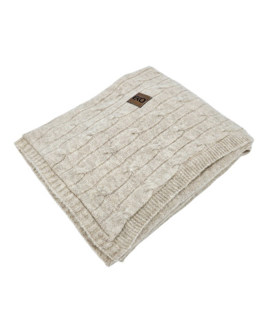 Pletena dekica s krznenom podstavom 80 x 100 cm, BEIGE Pletena dekica s krznenom podstavom 80 x 100 cm, BEIGE