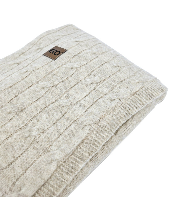 Couverture tricotée avec doublure en fourrure 80 x 100 cm, BEIGE Couverture tricotée avec doublure en fourrure 80 x 100 cm, BEIGE