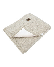 Couverture tricotée avec doublure en fourrure 80 x 100 cm, BEIGE Couverture tricotée avec doublure en fourrure 80 x 100 cm, BEIGE