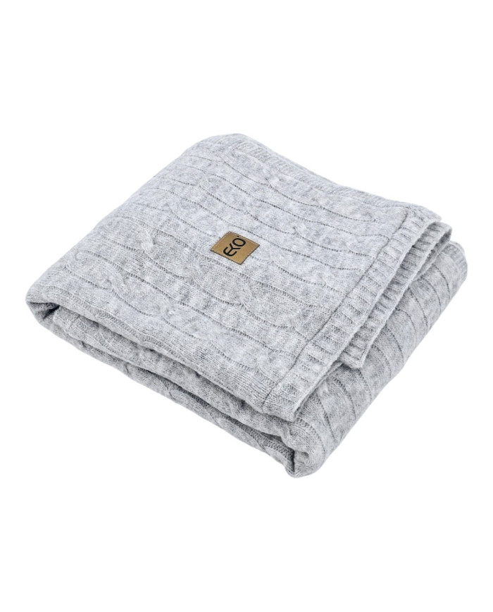 Pletená deka s kožušinovou podšívkou 80 x 100 cm, GREY Pletená deka s kožušinovou podšívkou 80 x 100 cm, GREY