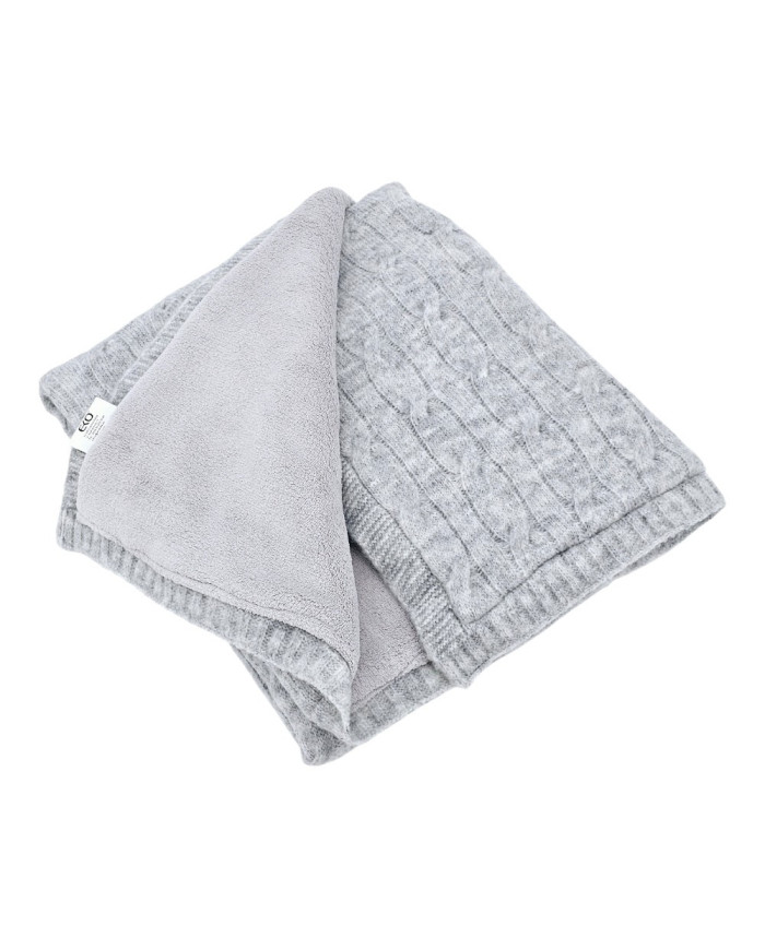 Вязаное одеяло с меховой подкладкой, 80 x 100 см, GREY Вязаное одеяло с меховой подкладкой, 80 x 100 см, GREY