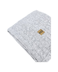 Couverture tricotée avec doublure en fourrure 80 x 100 cm, GREY Couverture tricotée avec doublure en fourrure 80 x 100 cm, GREY