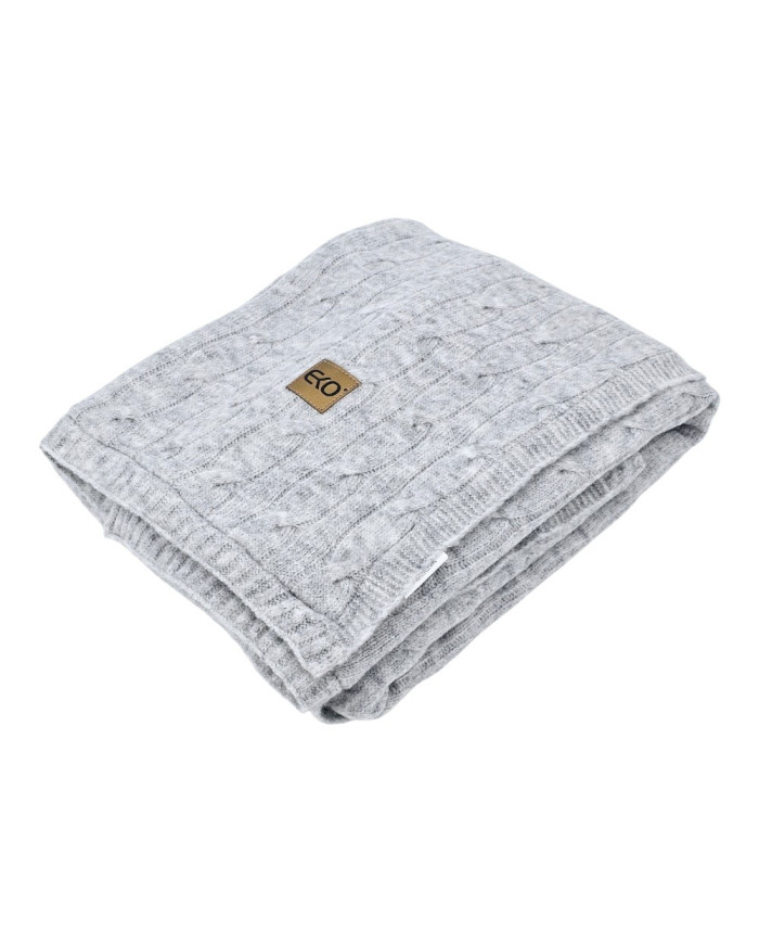 Pletená deka s kožešinovou podšívkou 80 x 100 cm, GREY Pletená deka s kožešinovou podšívkou 80 x 100 cm, GREY