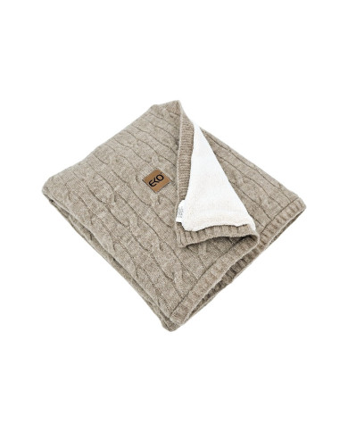 Pletena dekica s krznenom podstavom 80 x 100 cm, LIGHT BROWN Pletena dekica s krznenom podstavom 80 x 100 cm, LIGHT BROWN