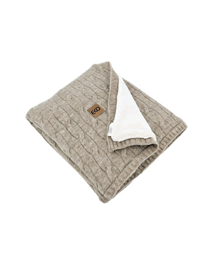 Вязаное одеяло с меховой подкладкой, 80 x 100 см, LIGHT BROWN Вязаное одеяло с меховой подкладкой, 80 x 100 см, LIGHT BROWN