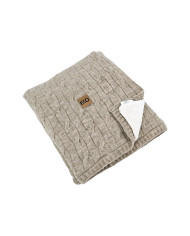 Couverture tricotée avec doublure en fourrure 80 x 100 cm, LIGHT BROWN Couverture tricotée avec doublure en fourrure 80 x 100 cm, LIGHT BROWN