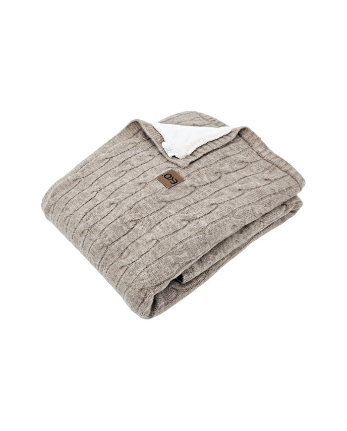 Strickdecke mit Fellfutter, 80 x 100 cm, LIGHT BROWN Strickdecke mit Fellfutter, 80 x 100 cm, LIGHT BROWN