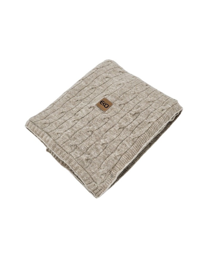 Pletená deka s kožešinovou podšívkou 80 x 100 cm, LIGHT BROWN Pletená deka s kožešinovou podšívkou 80 x 100 cm, LIGHT BROWN