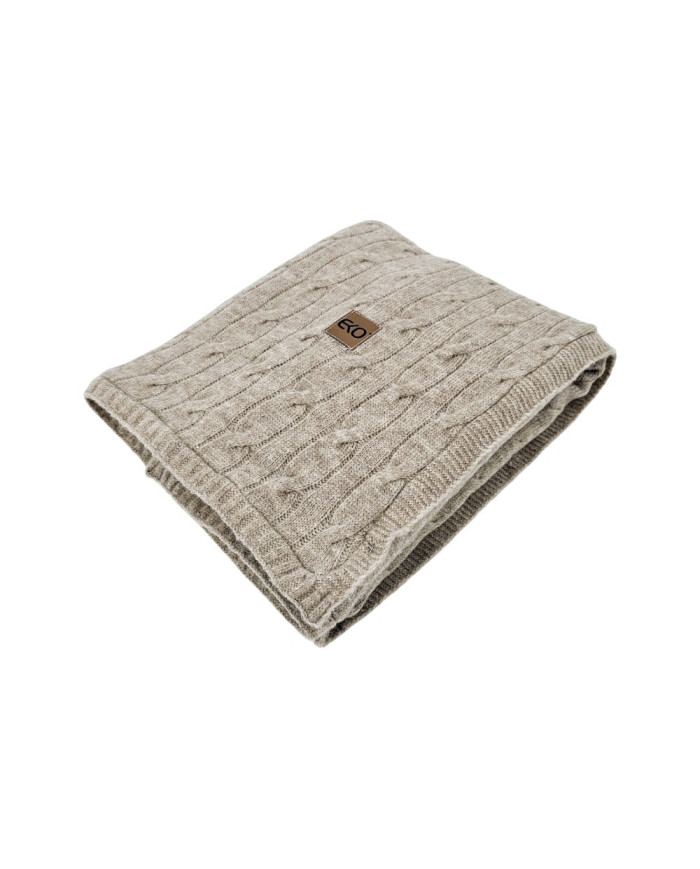 Couverture tricotée avec doublure en fourrure 80 x 100 cm, LIGHT BROWN Couverture tricotée avec doublure en fourrure 80 x 100 cm, LIGHT BROWN