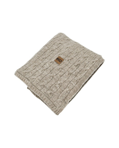 Pletena dekica s krznenom podstavom 80 x 100 cm, LIGHT BROWN Pletena dekica s krznenom podstavom 80 x 100 cm, LIGHT BROWN
