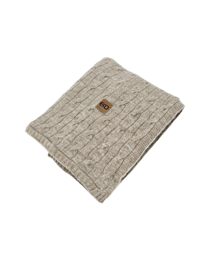 Knitted Blanket with Fur Lining 80 x 100 cm, LIGHT BROWN Knitted Blanket with Fur Lining 80 x 100 cm, LIGHT BROWN
