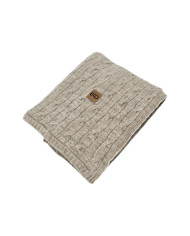 Couverture tricotée avec doublure en fourrure 80 x 100 cm, LIGHT BROWN Couverture tricotée avec doublure en fourrure 80 x 100 cm, LIGHT BROWN