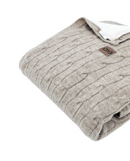 Strickdecke mit Fellfutter, 80 x 100 cm, LIGHT BROWN Strickdecke mit Fellfutter, 80 x 100 cm, LIGHT BROWN