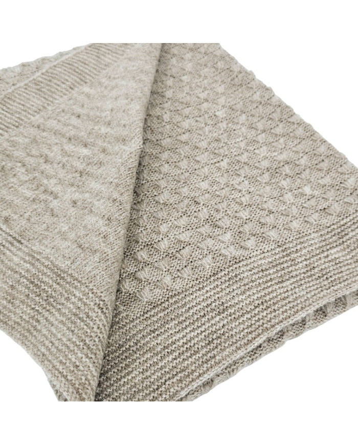 Knitted Blanket 80x100 cm LIGHT BROWN Knitted Blanket 80x100 cm LIGHT BROWN