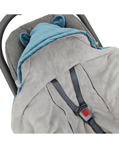 Sleeping bag for car seat VELVET 3- and 5-point belts GREEN SEA Sleeping bag for car seat VELVET 3- and 5-point belts GREEN SEA