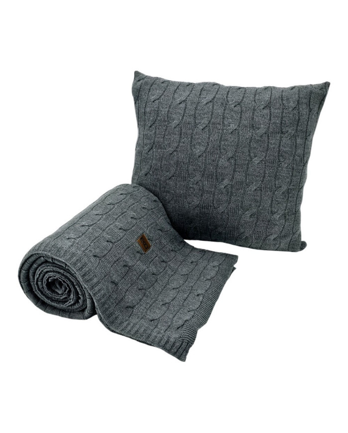 Knitted blanket 150x200cm - VERONA ANTRACYT