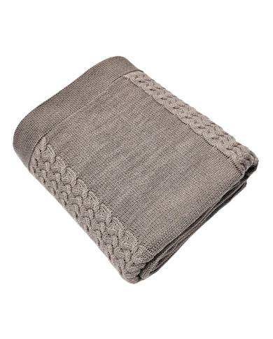 Вязаное одеяло из мериноса 150x200 см – FLORENCE TAUPE Вязаное одеяло из мериноса 150x200 см – FLORENCE TAUPE